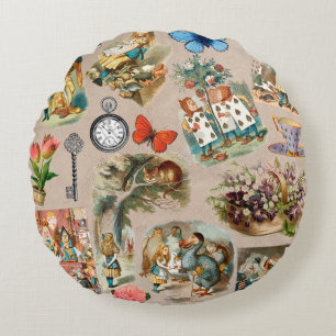 Coussins Ronds Alice à Wonderland Cheshire Cat Characters