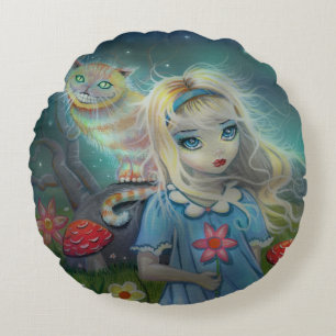Coussins Ronds Alice au pays des merveilles Fantaisie artistique 