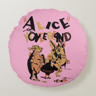 COUSSINS RONDS ALICE IN WONDERLAND (BKGRD ROSE)