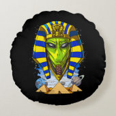 Coussins Ronds Alien Pharaon Egypte Tutankhamun Ancien Annunaki (Devant)