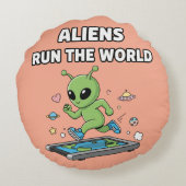 Coussins Ronds Aliens Run the World (Dos)