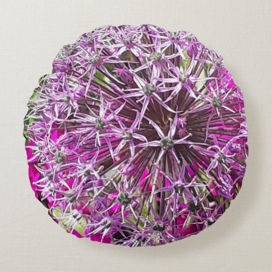 Coussins Ronds Allium & Fleurs d'été (Devant)