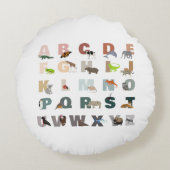 Coussins Ronds Alphabet ABC Animaux Mignons (Dos)