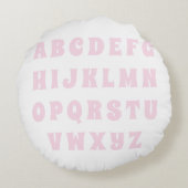 Coussins Ronds Alphabet Abc motif rose blanc réversible pépinière (Dos)