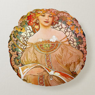 Coussins Ronds Alphonse Mucha Dreaming