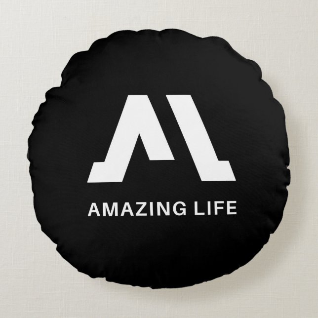 Coussins Ronds Amazing Life Monochrome A Logo (Devant)