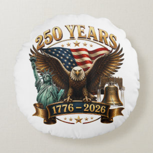Coussins Ronds Américain 250e anniversaire USA Patriotique 4 juil