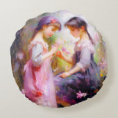 Coussins Ronds Amis et fleurs (Dos)
