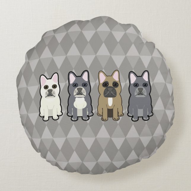 Coussins Ronds Amis Frenchie (Dos)