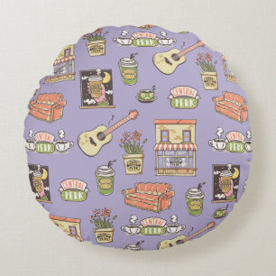 Coussins Ronds AMIS™   Motif d'icône violet
