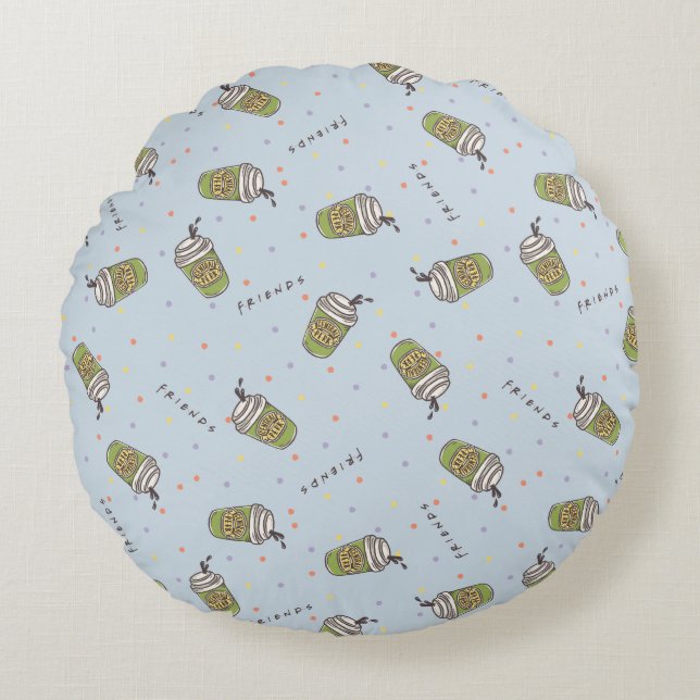 Coussins Ronds AMIS™ | Polka Dot Central Perk Motif (Devant)