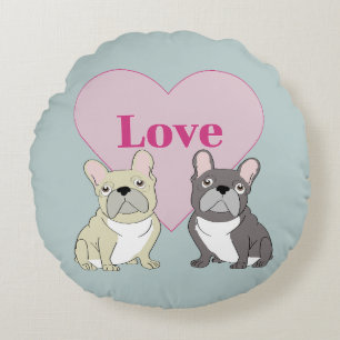 Coussins Ronds Amour - chiens mignons