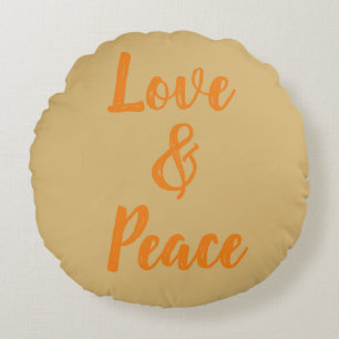Coussins Ronds Amour et paix beige