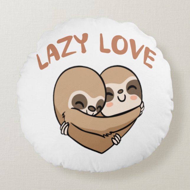 Coussins Ronds Amour paresseux (Devant)
