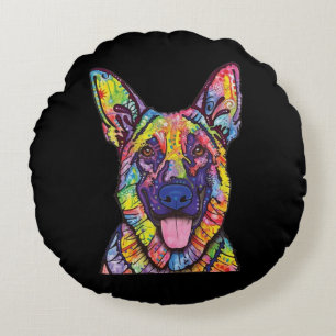 Coussins Ronds Amoureux de les chiens bergers allemands