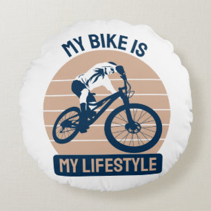 Coussins Ronds Amoureux du Vélo - Mon Vélo Est Mon Mode de Vie