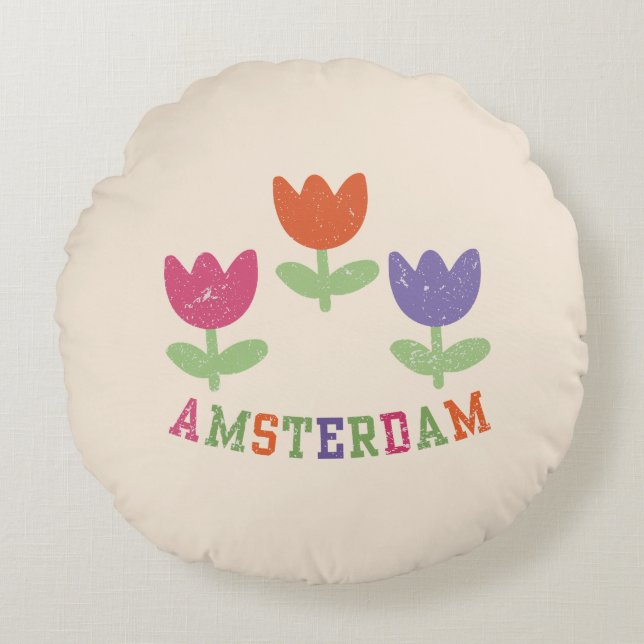 Coussins Ronds Amsterdam Tulips (Devant)