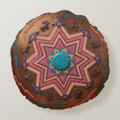 Coussins Ronds Amulett-Kissen „Hüter der Steppe“ Rundes Kissen (Dos)