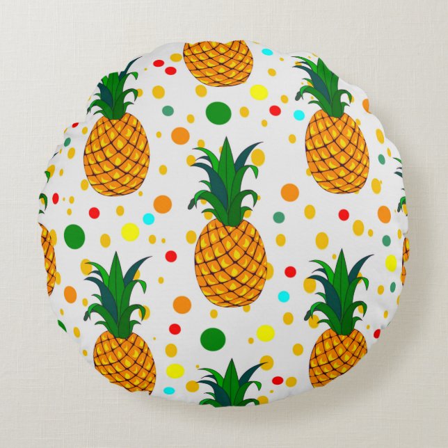 Coussins Ronds ananas 2 jetez oreiller (Devant)
