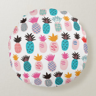 Coussins Ronds Ananas abstrait coloré minimaliste et laisser