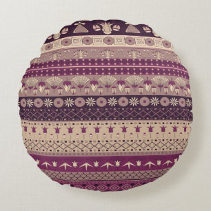 Coussins Ronds Ancien ornement égyptien Tribal sans couture motif