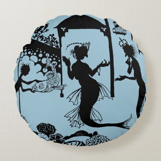 Coussins Ronds Andersen : Little Mermaid Silhouette (Devant)