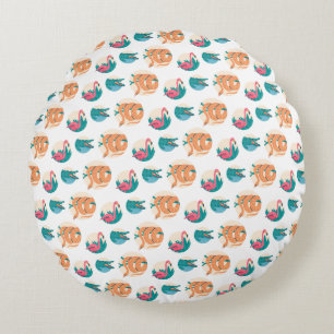 Coussins Ronds Animaux colorés mignons motif design