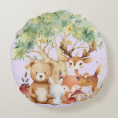 Coussins Ronds Animaux de la forêt des bois de Whimsical (Dos)