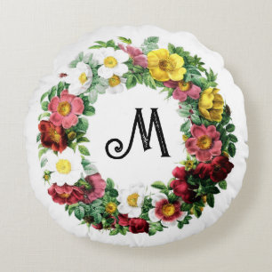 Coussins Ronds anneau coloré des roses vintages