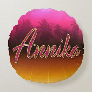 Coussins Ronds Annika Prénom Golden rose Oreillers