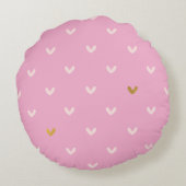 Coussins Ronds Anniversaire coeurs or rose chic (Dos)