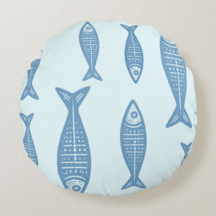 Coussins Ronds Anouke Poisson Côtiers / Fjord Bleu