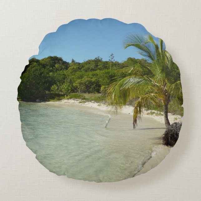 Coussins Ronds Antiguan Beach Beautiful Tropical Landscape (Devant)