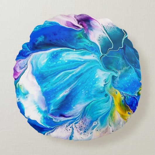 Coussins Ronds Aqua and White Round Cushion (Devant)