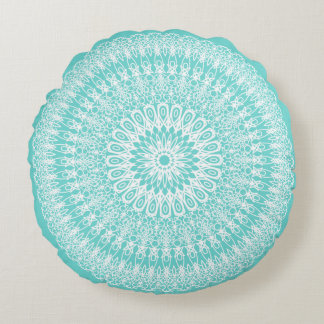 Coussins Ronds Aqua Boho Mandala