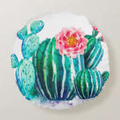 Coussins Ronds aquarelle Cactus (Dos)