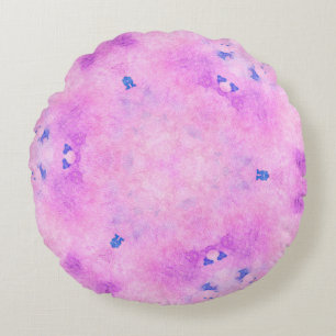 Coussins Ronds Aquarelle colorée Abstraite. Peinture d'Art numéri