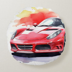 Coussins Ronds Aquarelle de voiture