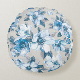 Coussins Ronds Aquarelle en fleurs de cerisier : Pommier sans cou