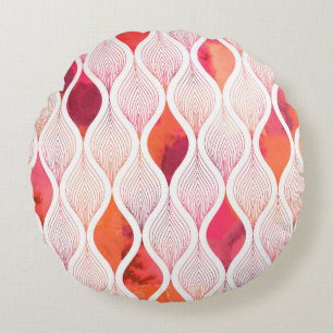 Coussins Ronds Aquarelle feuille texture répéter motif moderne