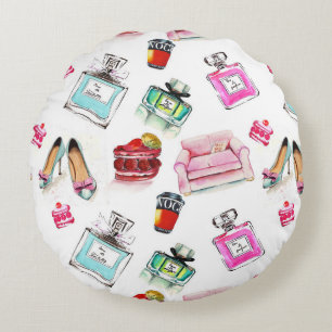 Coussins Ronds Aquarelle Glamor : Mode Motif sans couture