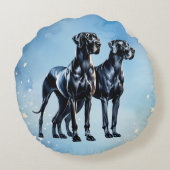 Coussins Ronds Aquarelle Great Danes (Dos)