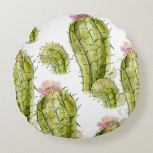 Coussins Ronds Aquarelle motif Cactus