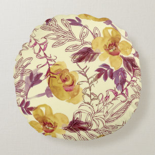 Coussins Ronds Aquarelle Motif transparent avec élément profilé