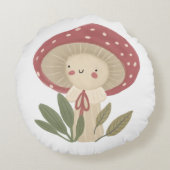 Coussins Ronds Aquarelle Petit Champignons Cute (Dos)