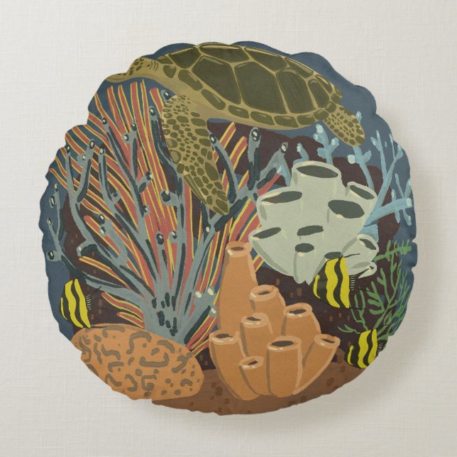 Coussins Ronds Aquarium Vintage (Devant)