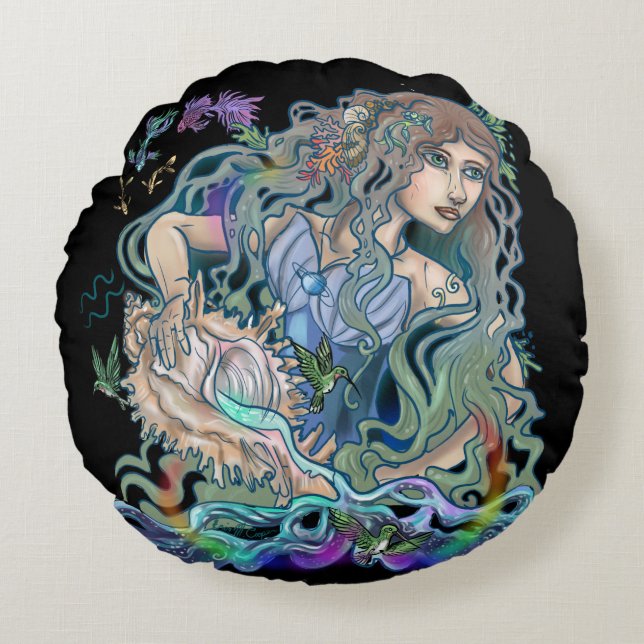 Coussins Ronds Aquarius Zodiac (Devant)