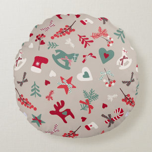 Coussins Ronds Arbre de motif de Noël Étincelle