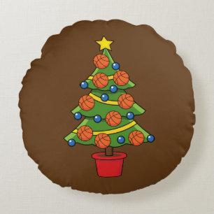 Coussins Ronds Arbre de Noël de basket-ball