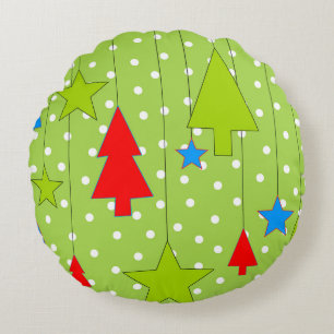 Coussins Ronds Arbre de Noël festif Imprimer